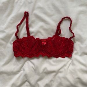 Red Demi Cup Lingerie Bra